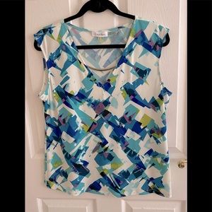 Calvin Klein Geometric print top with silver hardware.